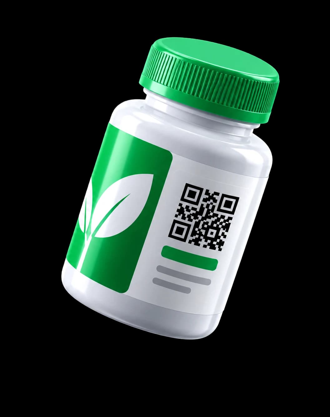 Serialized medicine bottle with a scannable QR code
