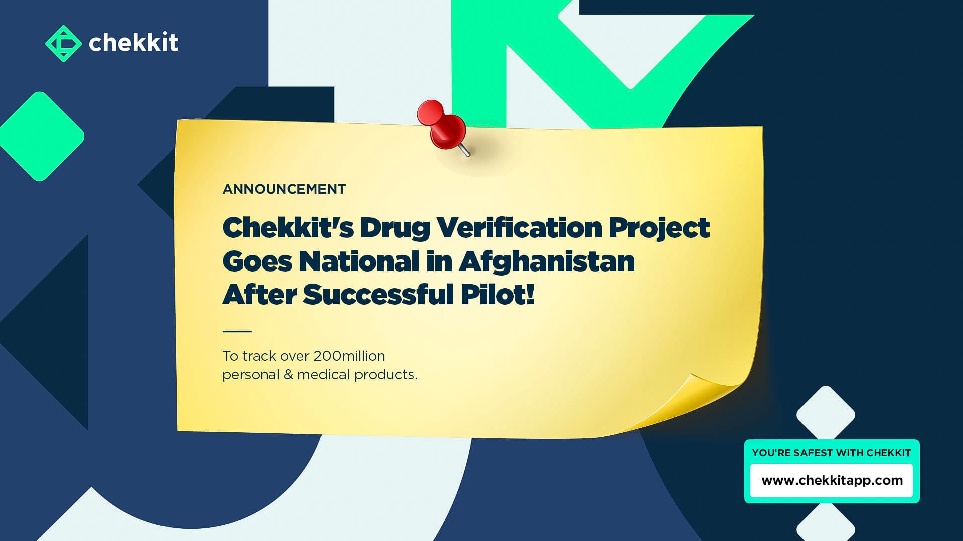 chekkit going national with drug verification and tracking anti-counterfeit solution
