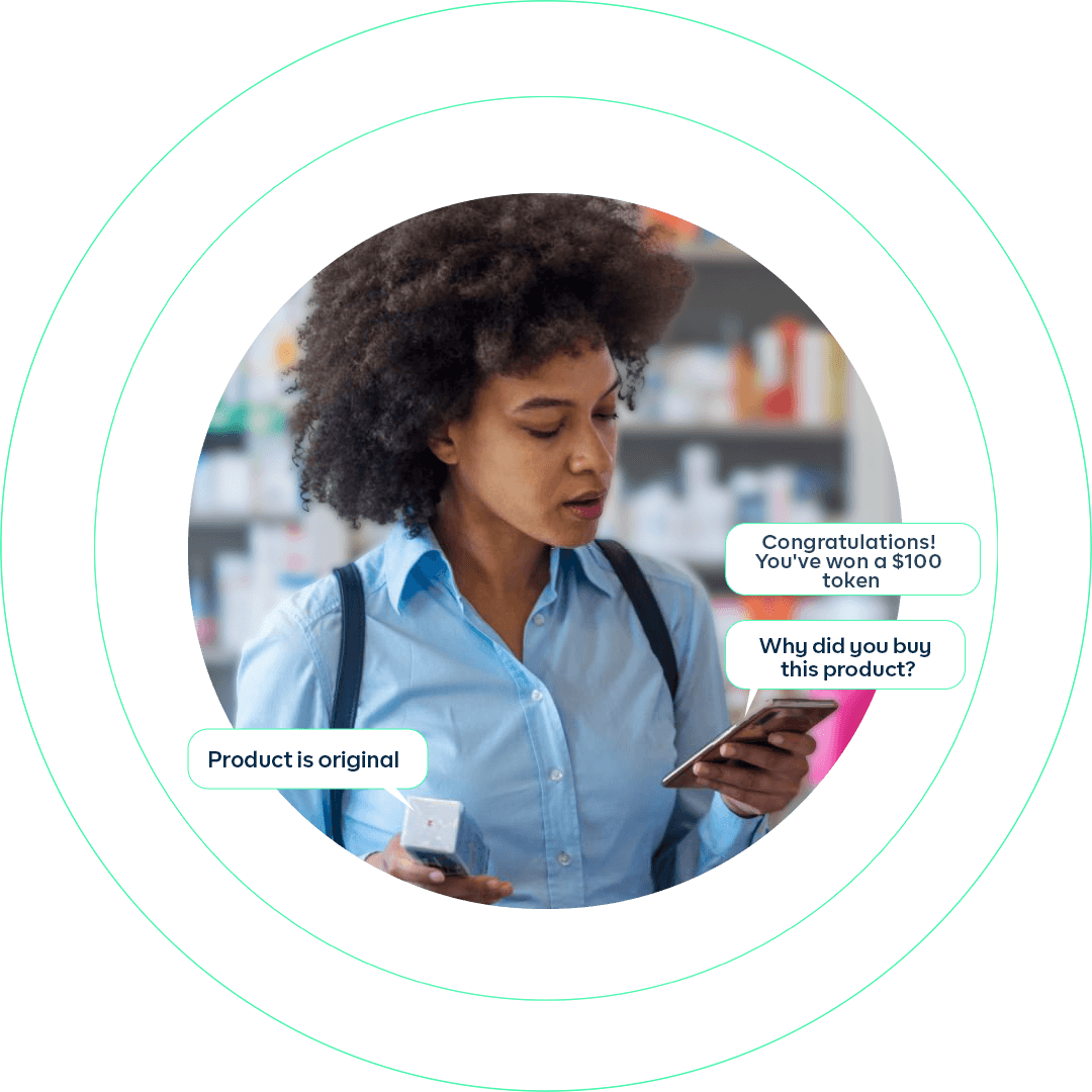 Consumer verifying a product with the Chekkit app