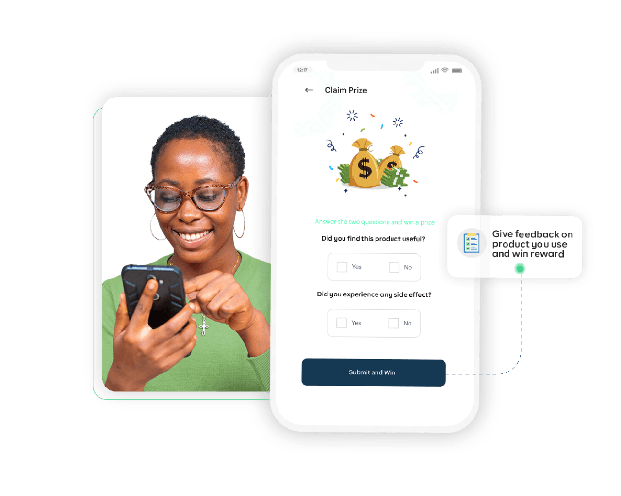 Consumer survey and reward on the Chekkit app