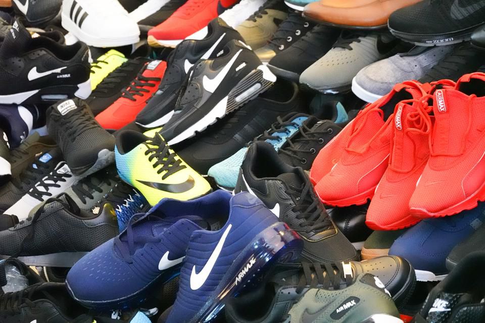 footwear is also commonly counterfeited