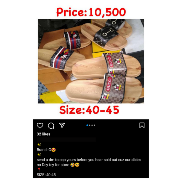 beware of counterfeit goods price on social media